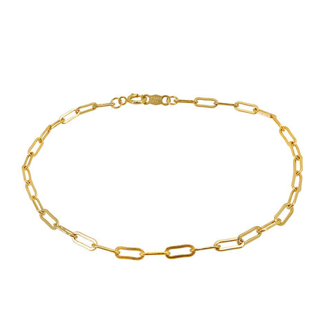 4K Gold Filled, Flat Paperclip bracelet