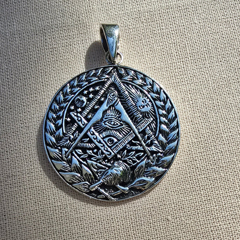 Pendant Sterling silver Masonic & Evil Eye - 27mm