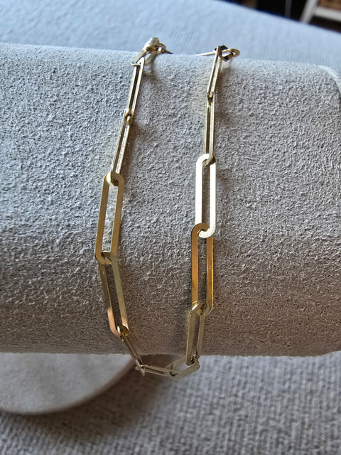 Bracelet 10K Solid Gold Paperclip 7"