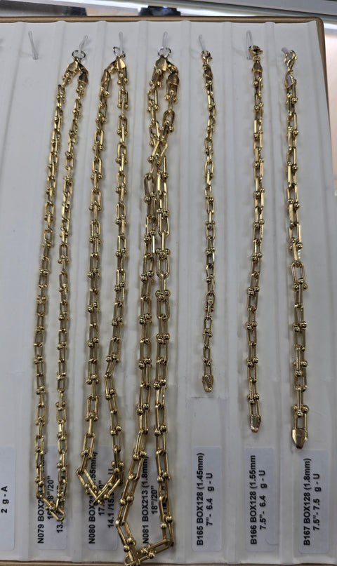 10K Solid Gold, link necklace, 1.8mm thickness