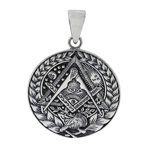 Pendant Sterling silver Masonic & Evil Eye - 27mm