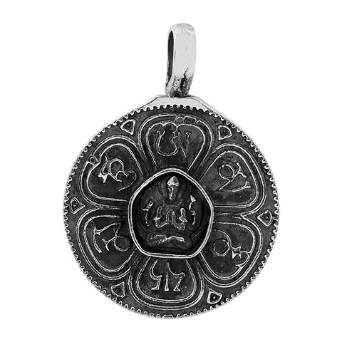 Pendant Sterling Silver  Buddha Om Mani Padme Hum