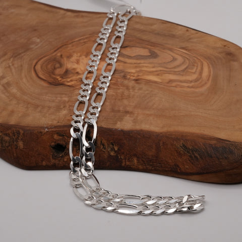 6.8mm Figaro Sterling Silver chain F180 Man 5