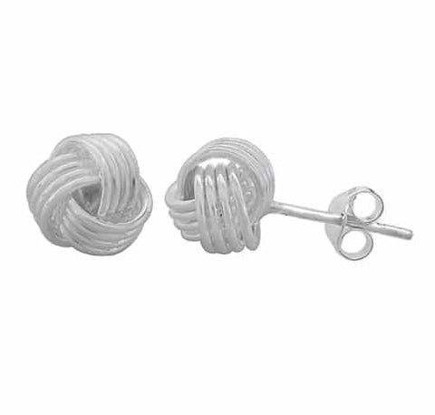 Stud Earrings  Sterling Silver Love Knot