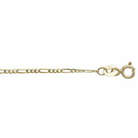 Anklet Solid Gold 10K Figaro Chain 1.55mm 