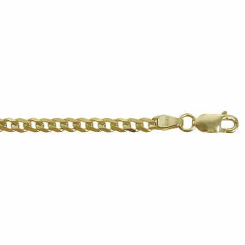 Anklet Solid Gold 10K Curb Chain 1.9mm 9"+1"ext