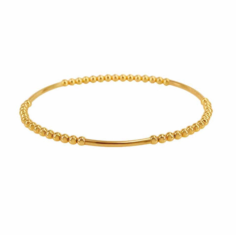 14K Gold Filled 3mm bead bracelet with tube