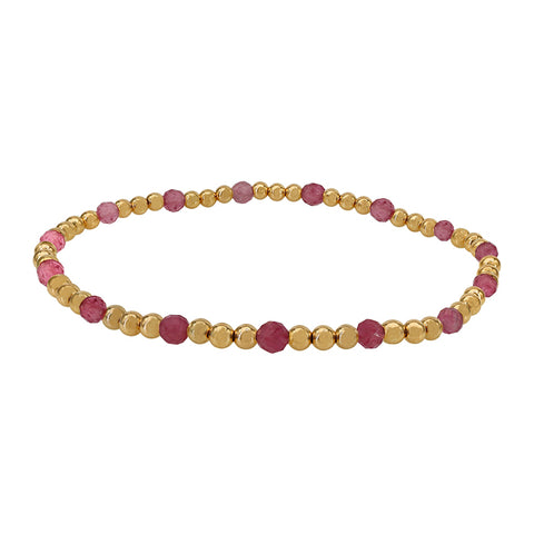 14K Gold Filled Bracelet 3mm beads, Tourmaline, Blue Topaz, Pearls