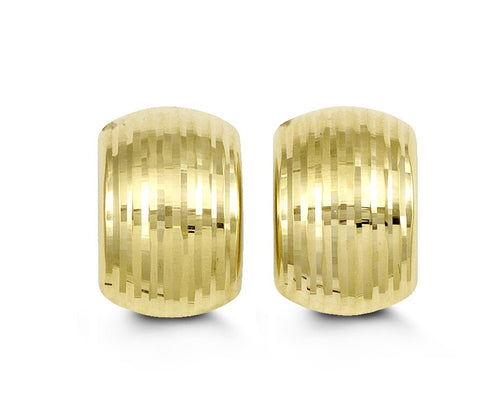 The 10K Solid Gold Chunky Half Dome Stud Hoop earrings 1