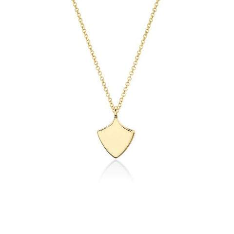 10K Solid Gold Shield Necklace