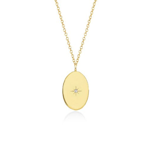 10K Solid Diamond Gold North Star Necklace 1