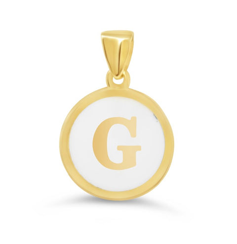 Pendant Initial Letter Solid 10K Gold