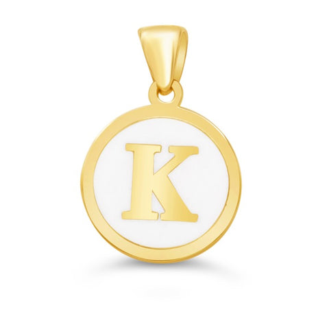 Pendant Initial Letter Solid 10K Gold