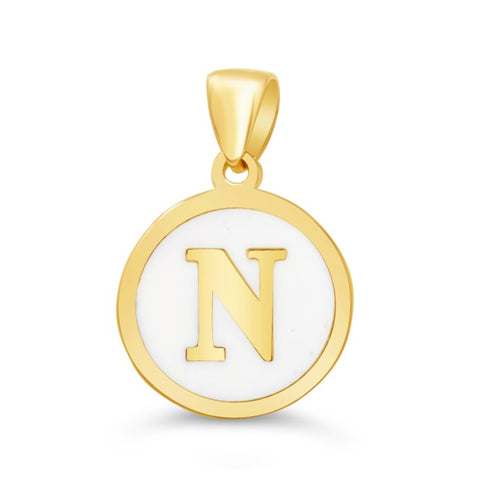 Pendant Initial Letter Solid 10K Gold