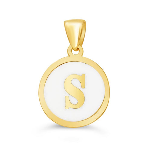 Pendant Initial Letter Solid 10K Gold