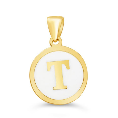 Pendant Initial Letter Solid 10K Gold