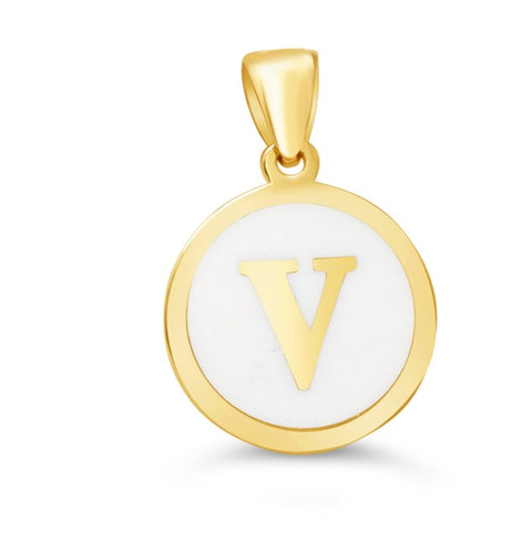 Pendant Initial Letter Solid 10K Gold