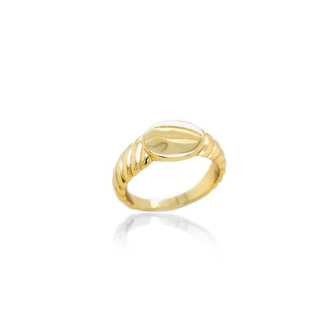 Vermeil Flat Oval Croissant Signet Rings