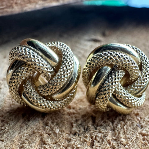 Stud Earrings 10K Solid Gold Love Knot 6