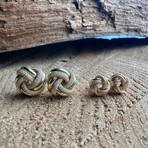 Stud Earrings 10K Solid Gold Love Knot 7