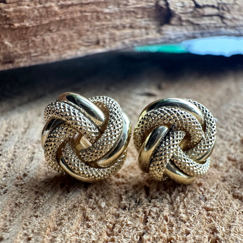 Stud Earrings 10K Solid Gold Love Knot 5