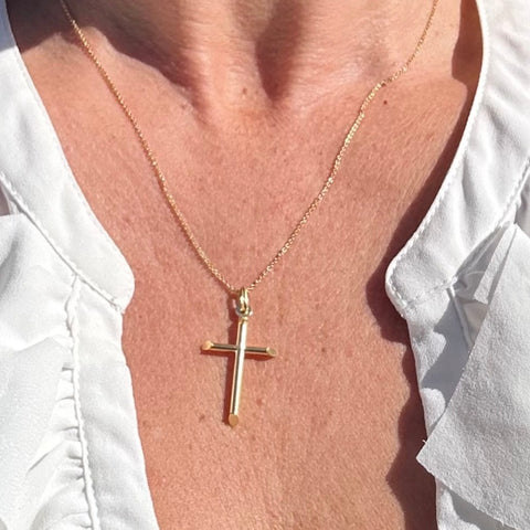 2 Pendant 10K Gold Cross Plain