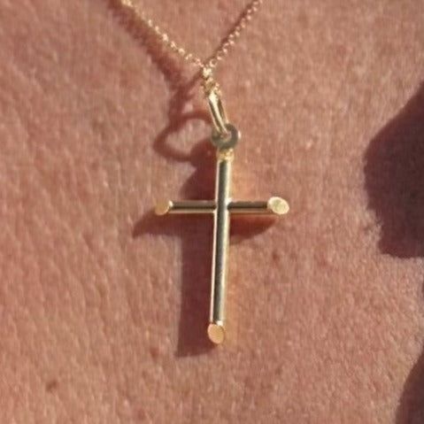 5 Pendant 10K Gold Cross Plain