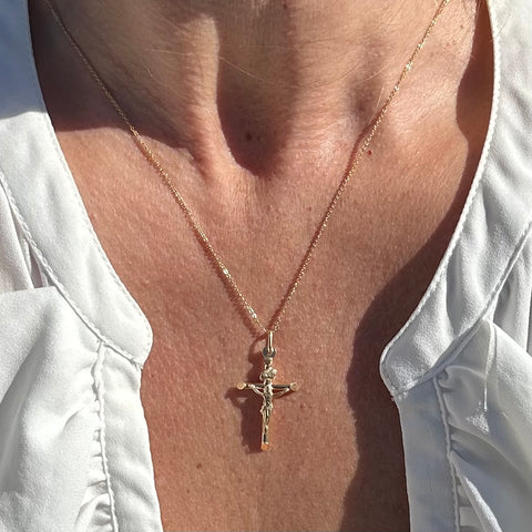 Pendant 10K solid Gold Cross Crucifix