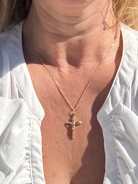 Pendant 10K solid Gold Cross Crucifix