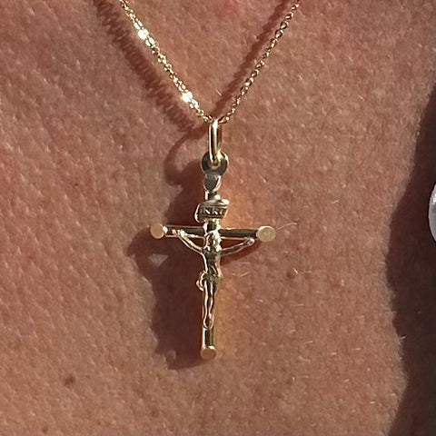 Pendant 10K solid Gold Cross Crucifix