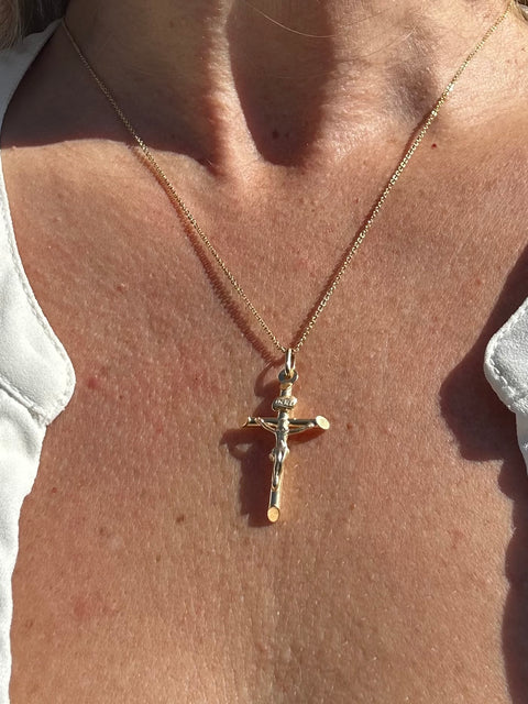 Pendant 10K solid Gold Cross Crucifix