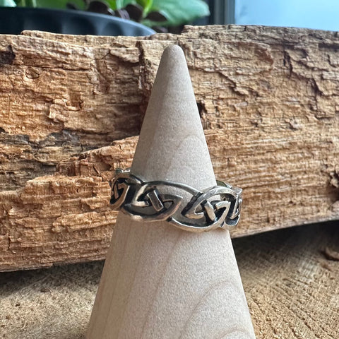 3 Sterling Silver ring with Celtic Knot design 7mm width