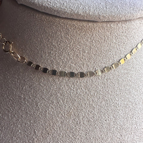 10K Solid Gold Chain Anklet VALENTINA 9" + ext 5