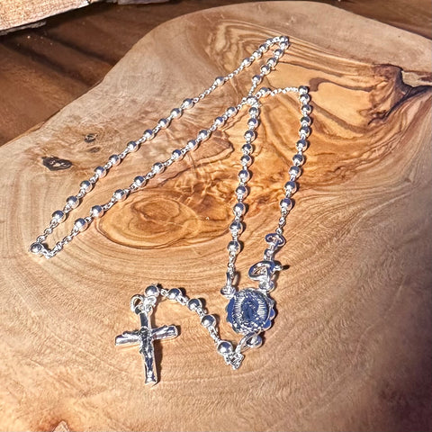 3 Rosary Necklace DIVINE CONNECTION Sterling Silver