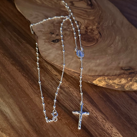 4 Rosary Necklace DIVINE CONNECTION Sterling Silver