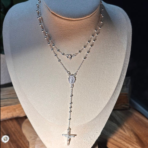 8 Rosary Necklace DIVINE CONNECTION Sterling Silver