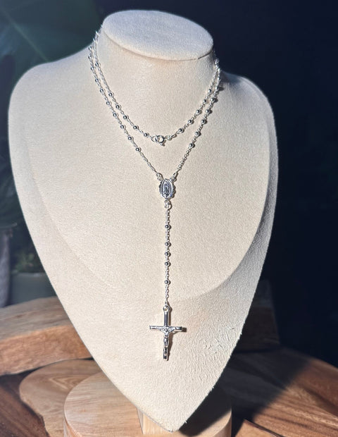 7 Rosary Necklace DIVINE CONNECTION Sterling Silver