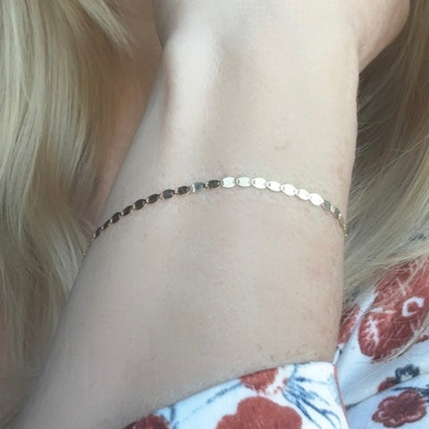 Bracelet 10K Solid Gold Dainty Valentina