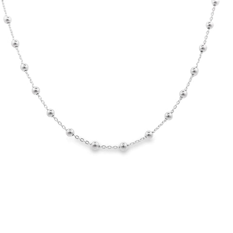 3mm Bead Chain Necklace Sterling Silver MOON