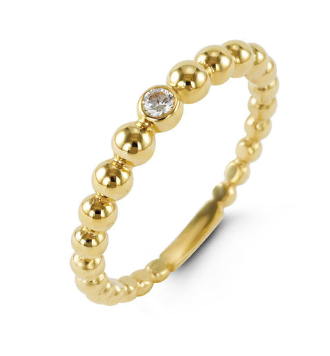 Ring 10K Solid Gold bubbly  with Zirconia