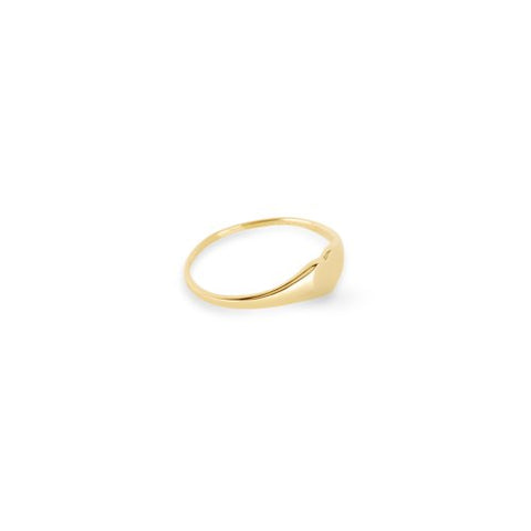 Ring 10K Solid Gold Petite Signet Heart