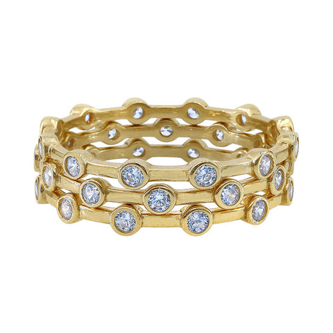 10K Solid Gold 3 piece stackable ring set