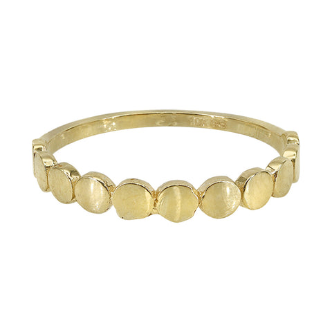 10K Solid Gold Flat Round Dot Ring