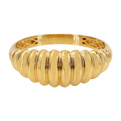 10K Solid Gold Ring Croissant