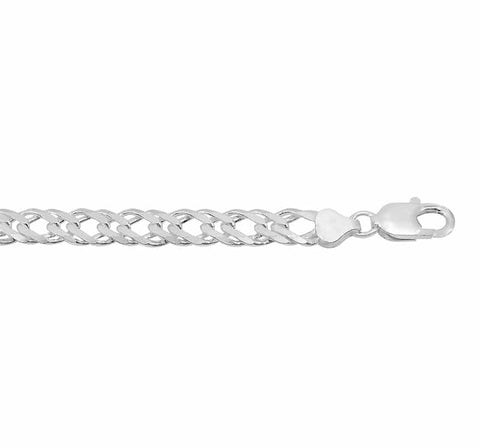 Sterling Silver Bracelet 8mm Double Link Rambo Chain 1