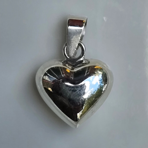 Pendant Sterling Silver Smooth Heart 13mm 2