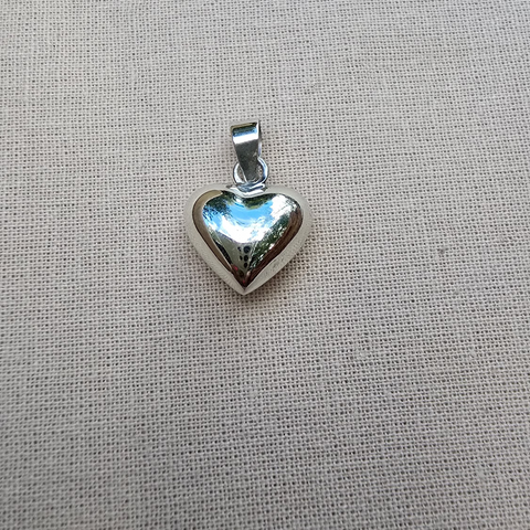 Pendant Sterling Silver Smooth Heart 13mm 4