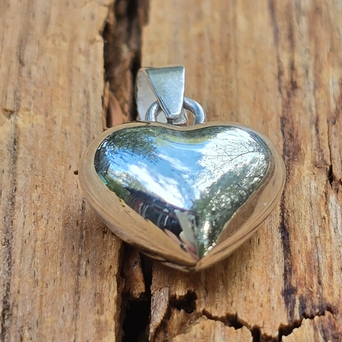 Pendant Sterling Silver Smooth Heart 13mm 7