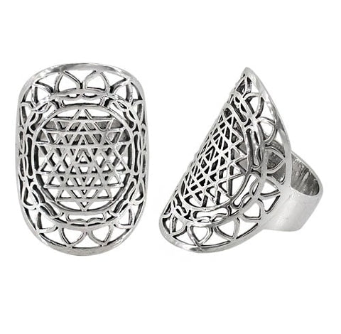 Strling Silver Sri Yantra statement boho 10