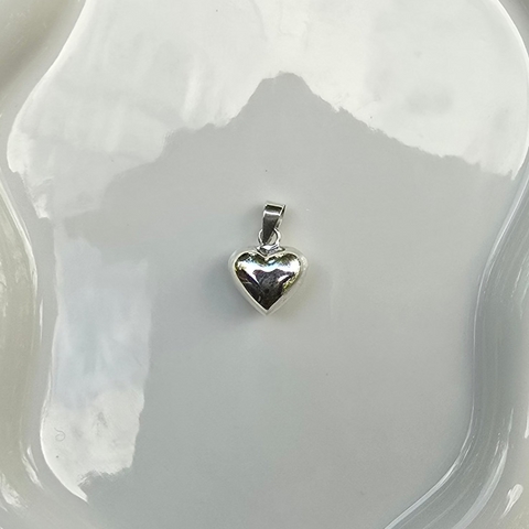 Pendant Sterling Silver Smooth Heart 13mm